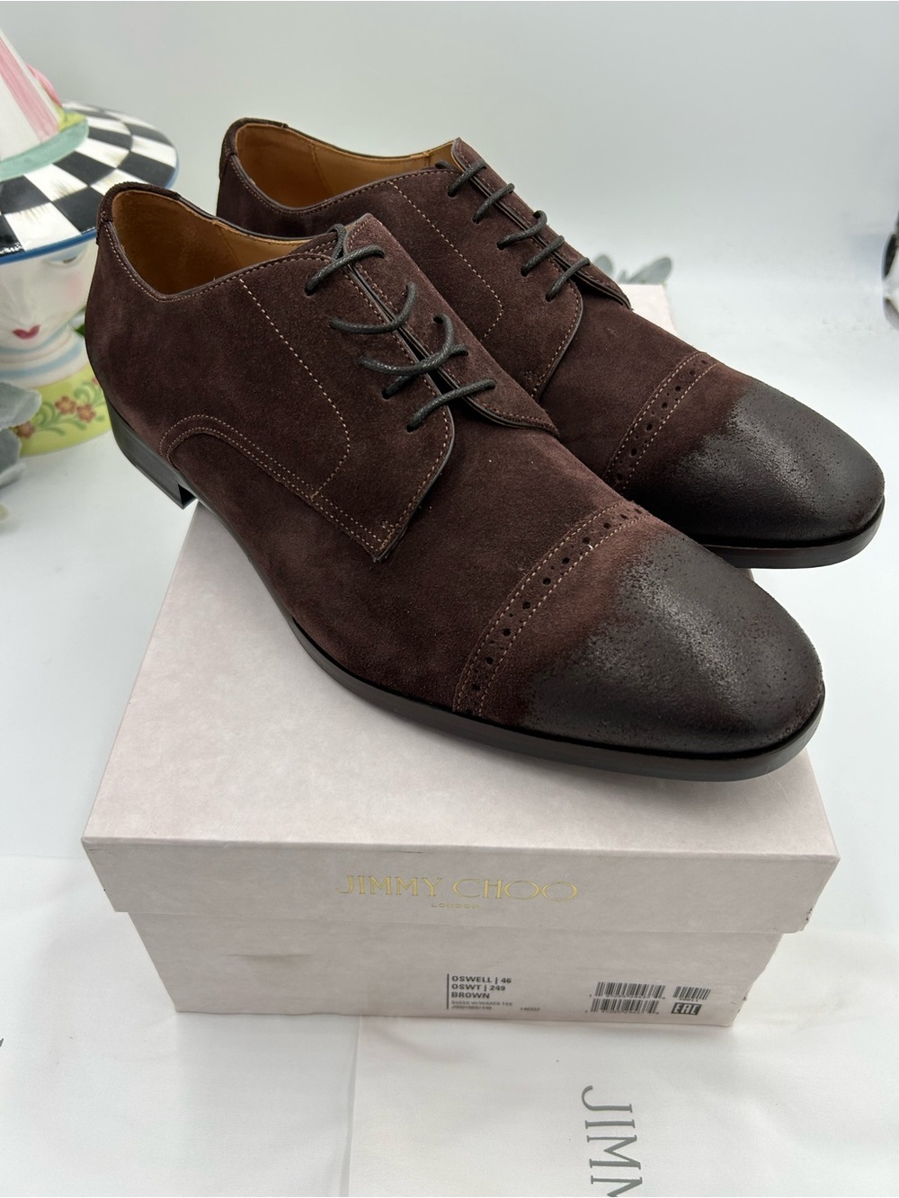 Men's Jimmy Choo cap toe burnished toe Oxford size 46 made in Italy